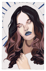 Illustration of Charlotte Wessels based on an unused photograph from Sandra Ludewig for Delain's Lunar Prelude EP.